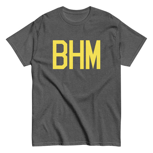 BHM Birmingham Men's T-Shirt • Air Force Lettering in Yellow • YHM Designs - Image 02