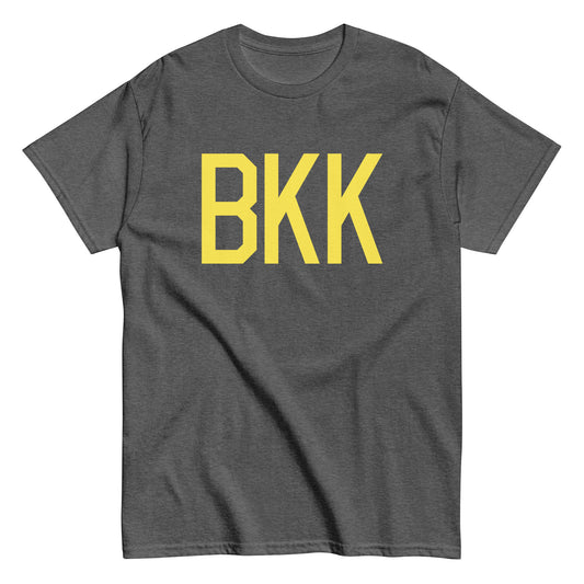 BKK Bangkok Men's T-Shirt • Air Force Lettering in Yellow • YHM Designs - Image 02