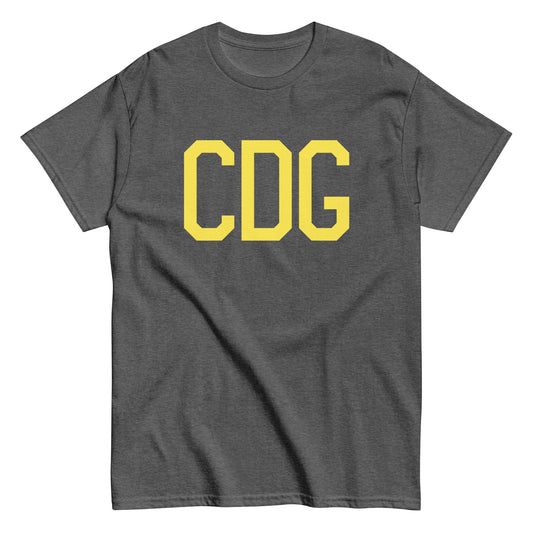 CDG Paris Men's T-Shirt • Air Force Lettering in Yellow • YHM Designs - Image 02