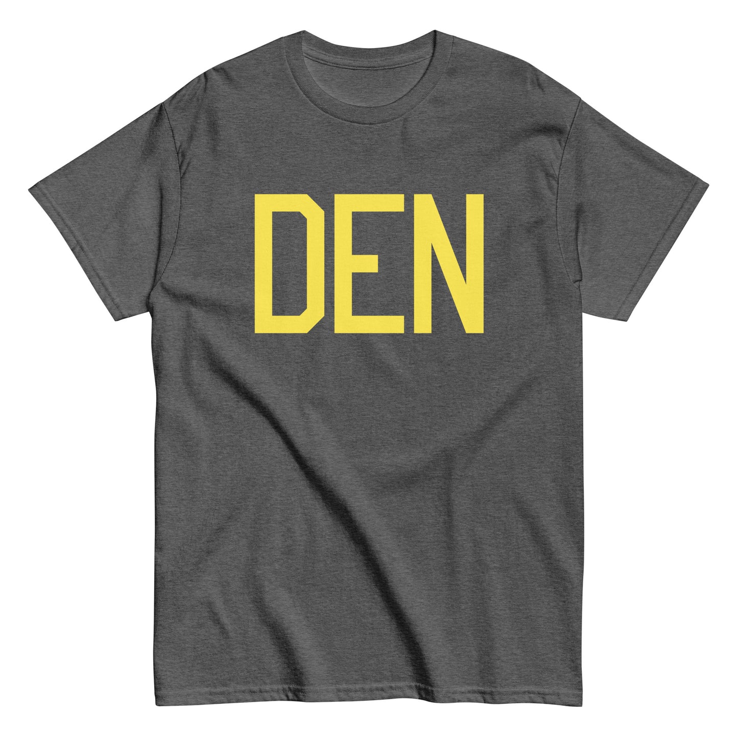 Aviation-Theme Men's T-Shirt - Yellow Graphic • DEN Denver • YHM Designs - Image 02