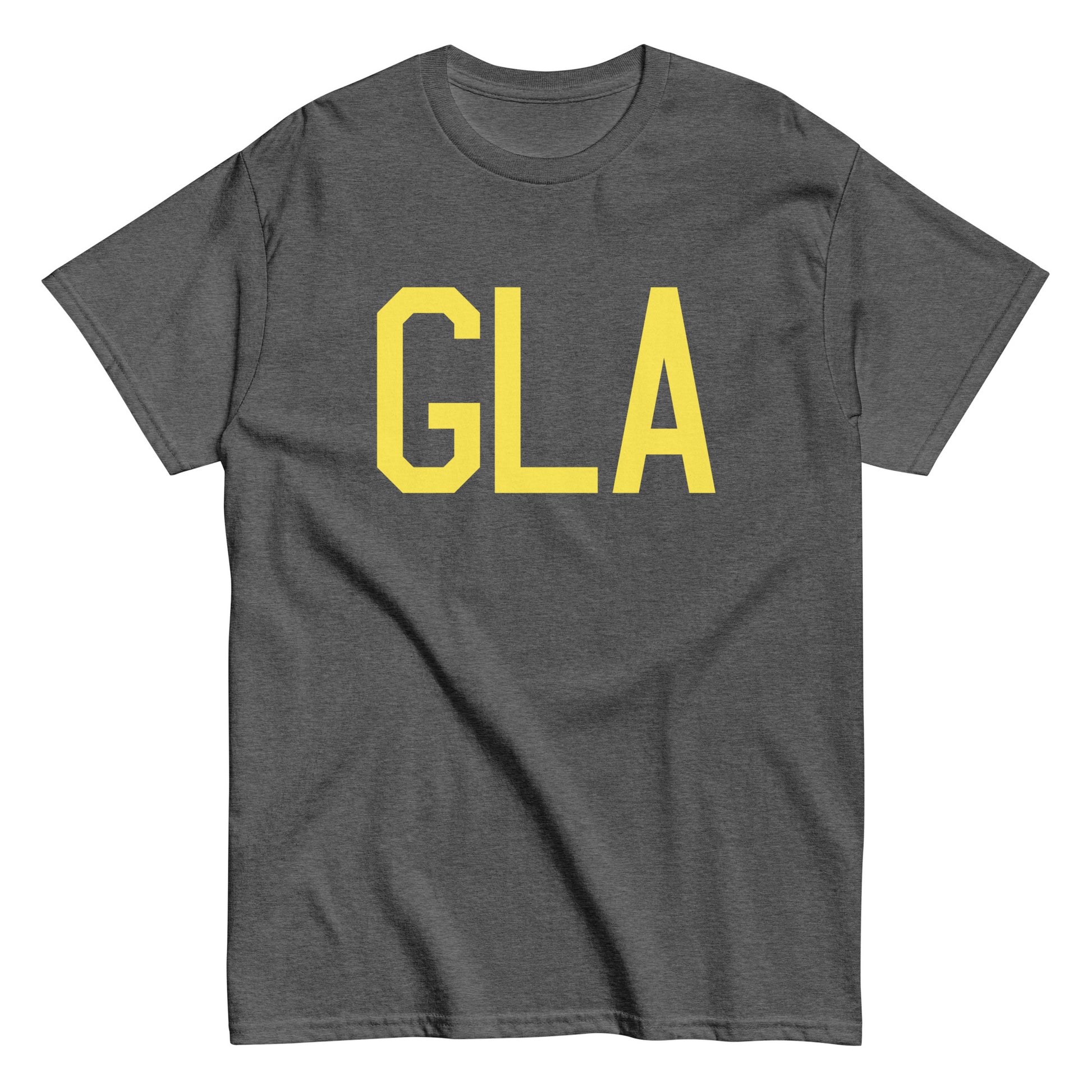 Aviation-Theme Men's T-Shirt - Yellow Graphic • GLA Glasgow • YHM Designs - Image 02