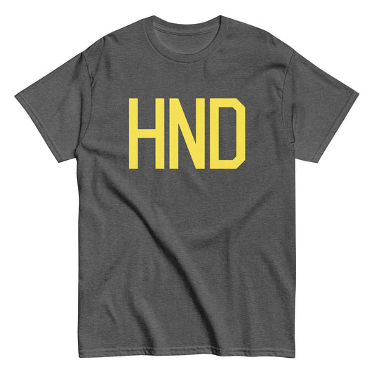 HND Tokyo Men's T-Shirt • Air Force Lettering in Yellow • YHM Designs - Image 02