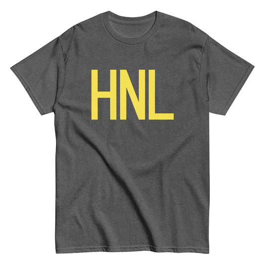 Aviation-Theme Men's T-Shirt - Yellow Graphic • HNL Honolulu • YHM Designs - Image 02