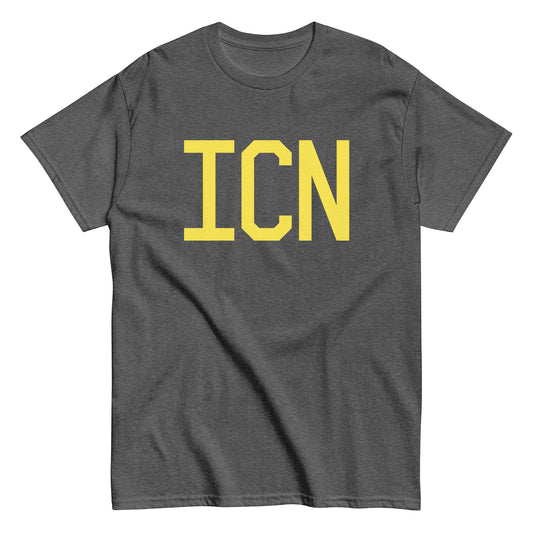ICN Seoul Men's T-Shirt • Air Force Lettering in Yellow • YHM Designs - Image 02
