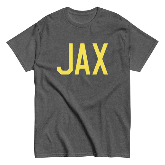 JAX Jacksonville Men's T-Shirt • Air Force Lettering in Yellow • YHM Designs - Image 02