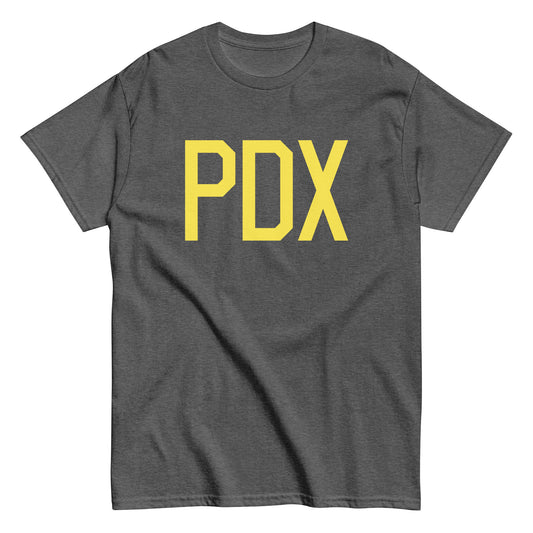 Aviation-Theme Men's T-Shirt - Yellow Graphic • PDX Portland • YHM Designs - Image 02
