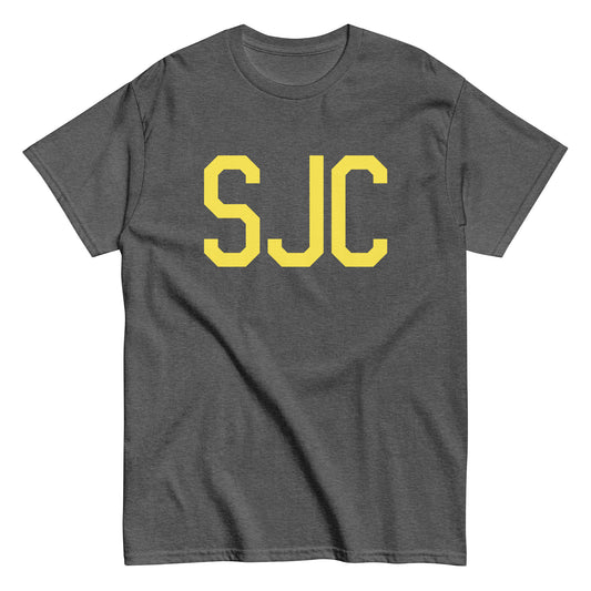 Aviation-Theme Men's T-Shirt - Yellow Graphic • SJC San Jose • YHM Designs - Image 02