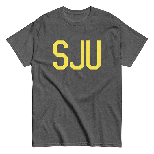 Aviation-Theme Men's T-Shirt - Yellow Graphic • SJU San Juan • YHM Designs - Image 02