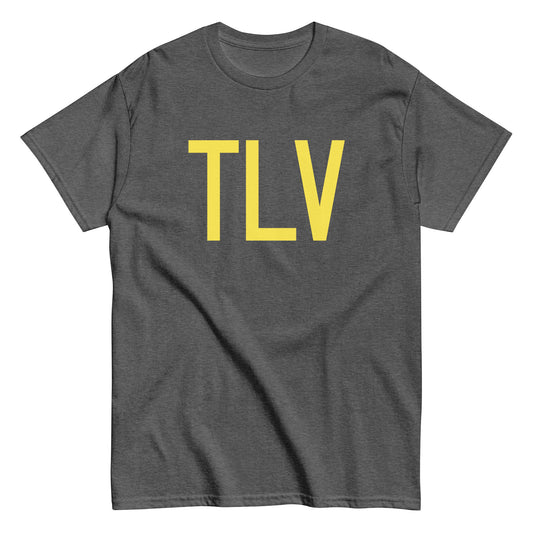 TLV Tel Aviv Men's T-Shirt • Air Force Lettering in Yellow • YHM Designs - Image 02