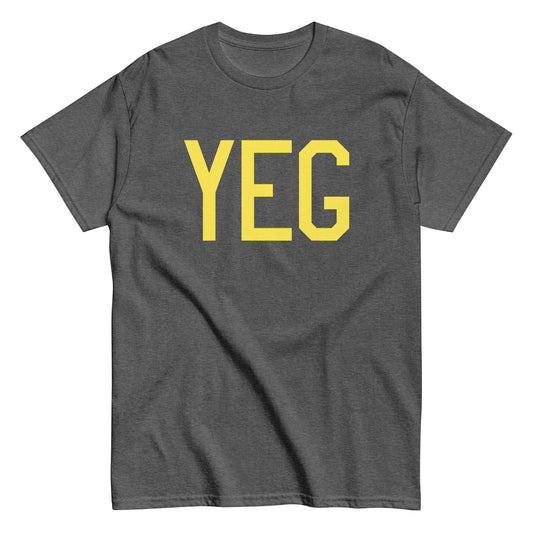 YEG Edmonton Men's T-Shirt • Air Force Lettering in Yellow • YHM Designs - Image 02