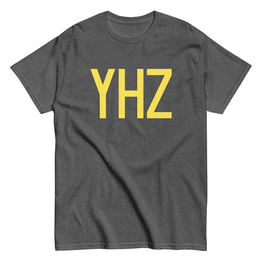 YHZ Halifax Men's T-Shirt • Air Force Lettering in Yellow • YHM Designs - Image 02