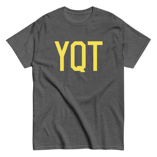 YQT Thunder Bay Men's T-Shirt • Air Force Lettering in Yellow • YHM Designs - Image 02