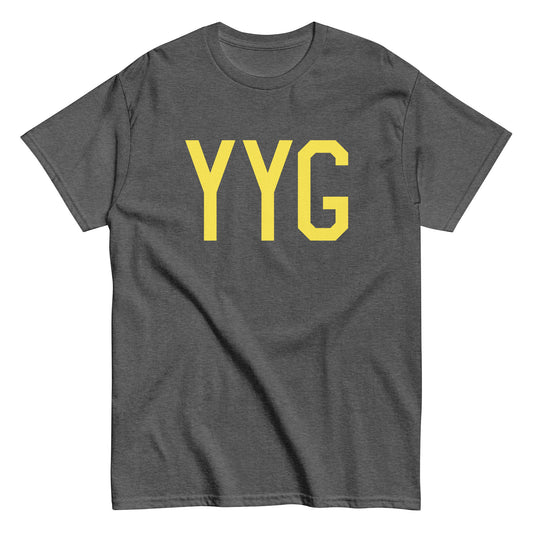 YYG Charlottetown Men's T-Shirt • Air Force Lettering in Yellow • YHM Designs - Image 02