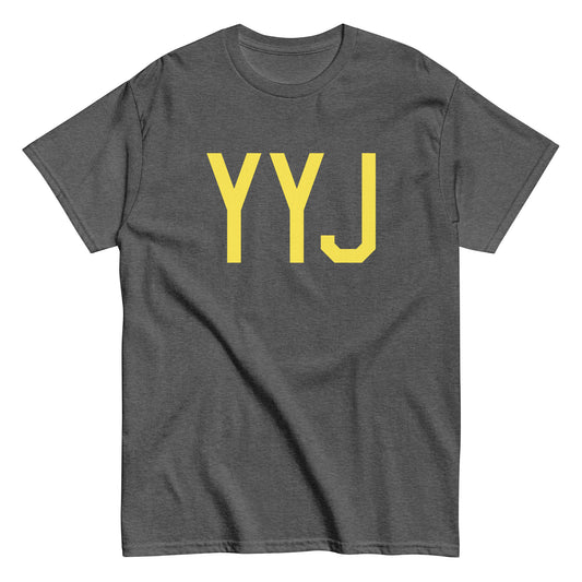 YYJ Victoria Men's T-Shirt • Air Force Lettering in Yellow • YHM Designs - Image 02