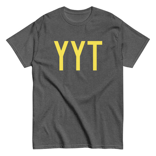 YYT St. John's Men's T-Shirt • Air Force Lettering in Yellow • YHM Designs - Image 02