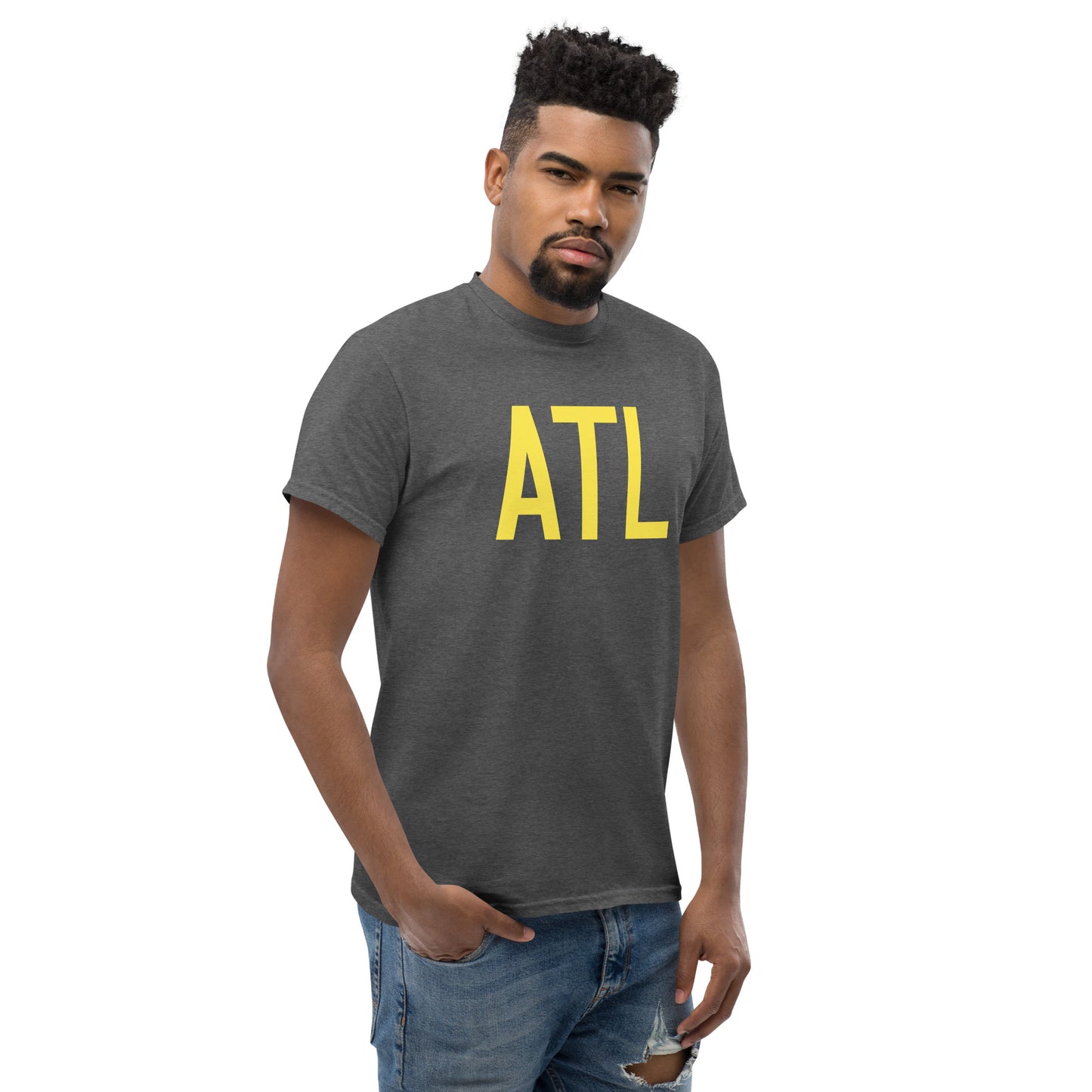 Aviation-Theme Men's T-Shirt - Yellow Graphic • ATL Atlanta • YHM Designs - Image 08