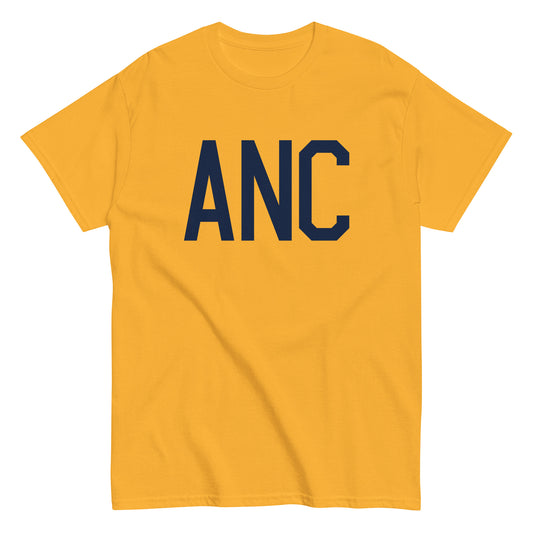 Aviation-Theme Men's T-Shirt - Navy Blue Graphic • ANC Anchorage • YHM Designs - Image 01