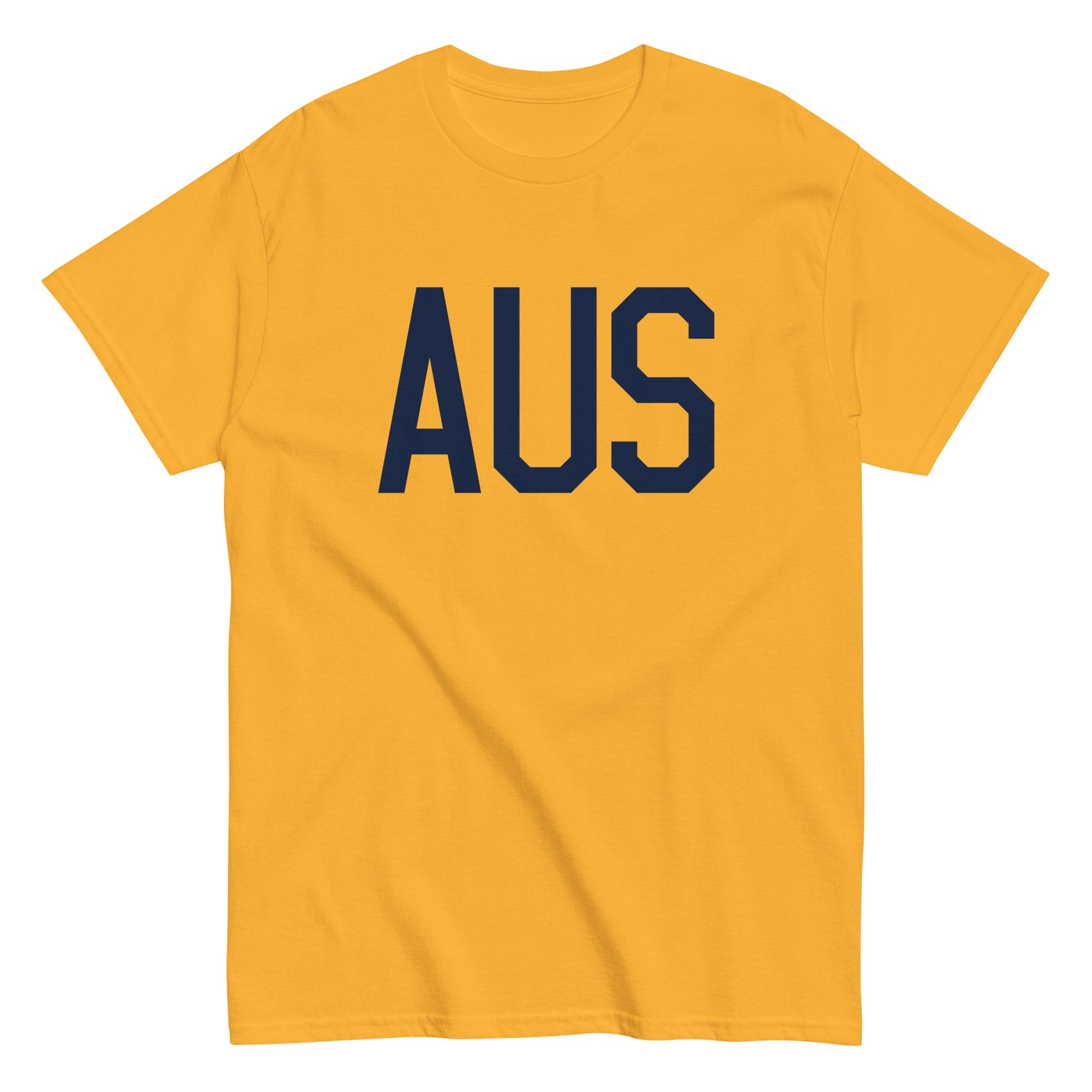 Aviation-Theme Men's T-Shirt - Navy Blue Graphic • AUS Austin • YHM Designs - Image 01