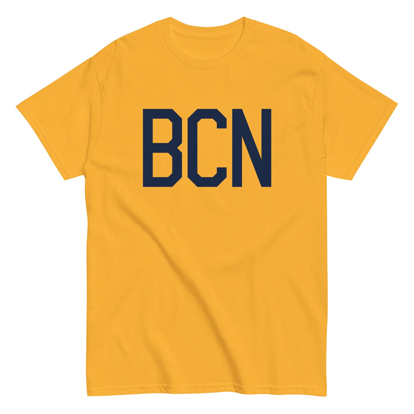 Aviation-Theme Men's T-Shirt - Navy Blue Graphic • BCN Barcelona • YHM Designs - Image 01