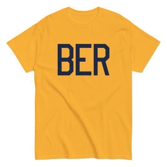 BER Berlin Men's T-Shirt • Air Force Lettering in Navy Blue • YHM Designs - Image 01