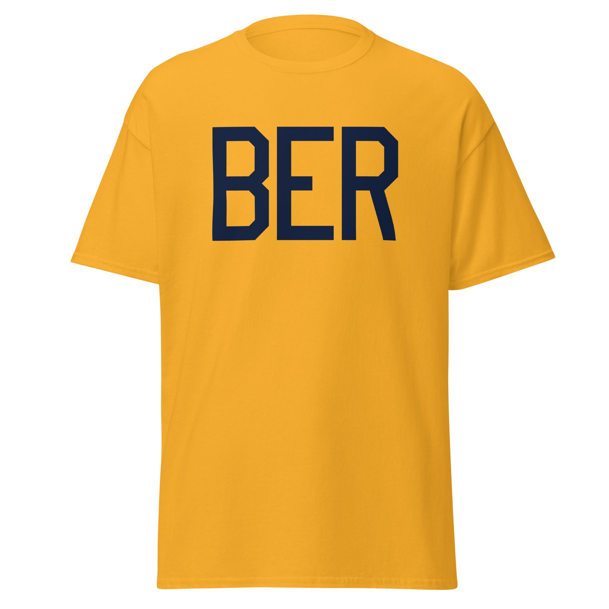 BER Berlin Men's T-Shirt • Air Force Lettering in Navy Blue • YHM Designs - Image 05