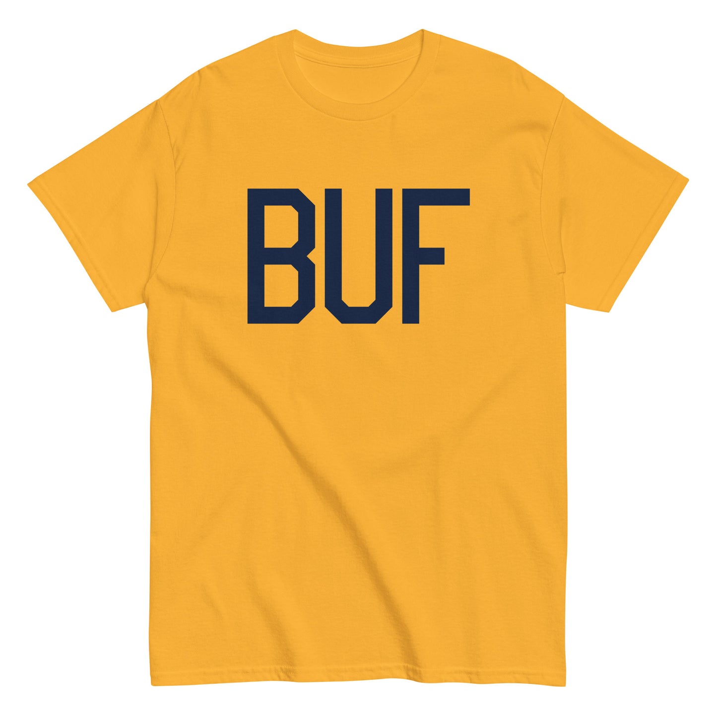 Aviation-Theme Men's T-Shirt - Navy Blue Graphic • BUF Buffalo • YHM Designs - Image 01