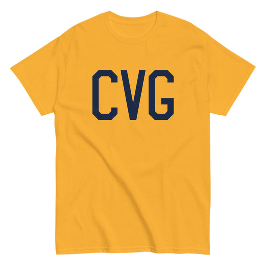 Aviation-Theme Men's T-Shirt - Navy Blue Graphic • CVG Cincinnati • YHM Designs - Image 01