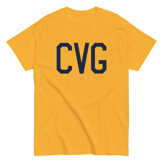 CVG Cincinnati Men's T-Shirt • Air Force Lettering in Navy Blue • YHM Designs - Image 01