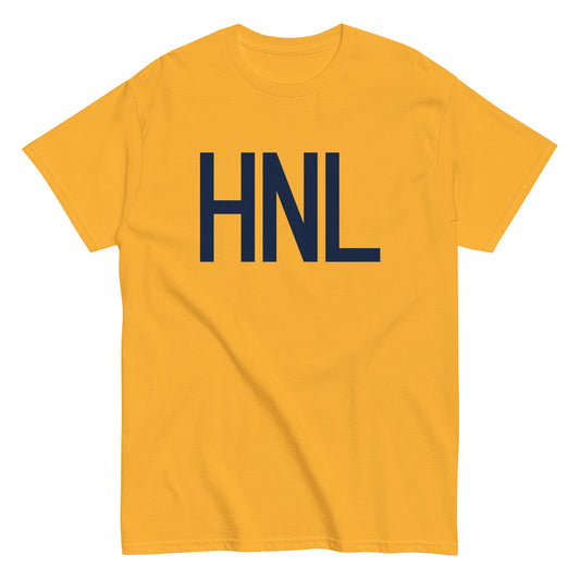 Aviation-Theme Men's T-Shirt - Navy Blue Graphic • HNL Honolulu • YHM Designs - Image 01