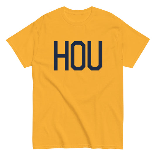 Aviation-Theme Men's T-Shirt - Navy Blue Graphic • HOU Houston • YHM Designs - Image 01