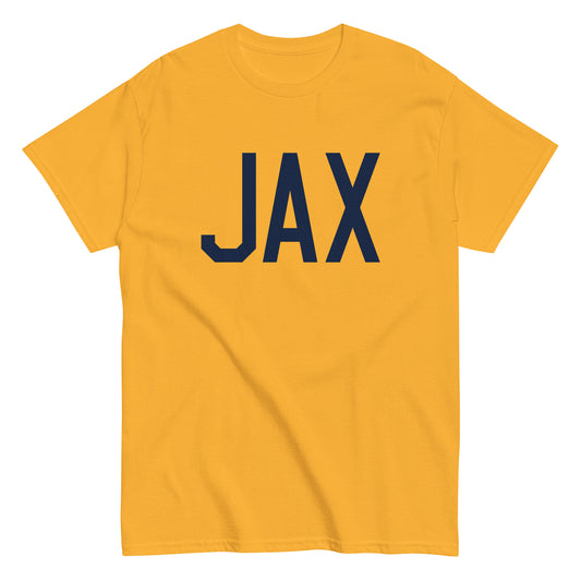 Aviation-Theme Men's T-Shirt - Navy Blue Graphic • JAX Jacksonville • YHM Designs - Image 01