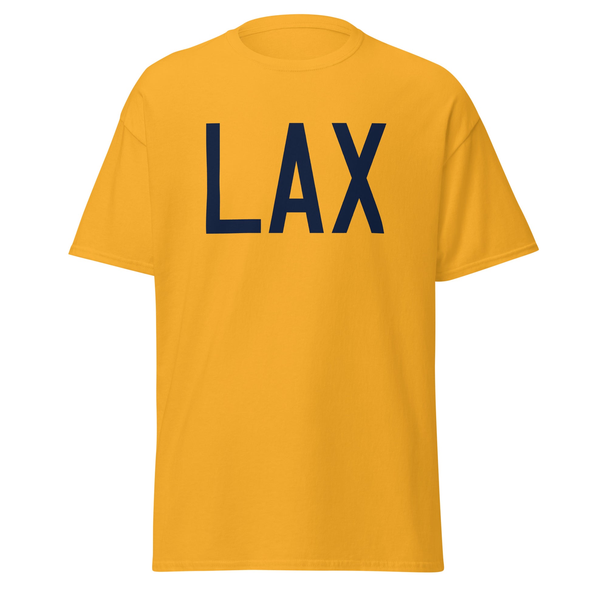 Aviation-Theme Men's T-Shirt - Navy Blue Graphic • LAX Los Angeles • YHM Designs - Image 05
