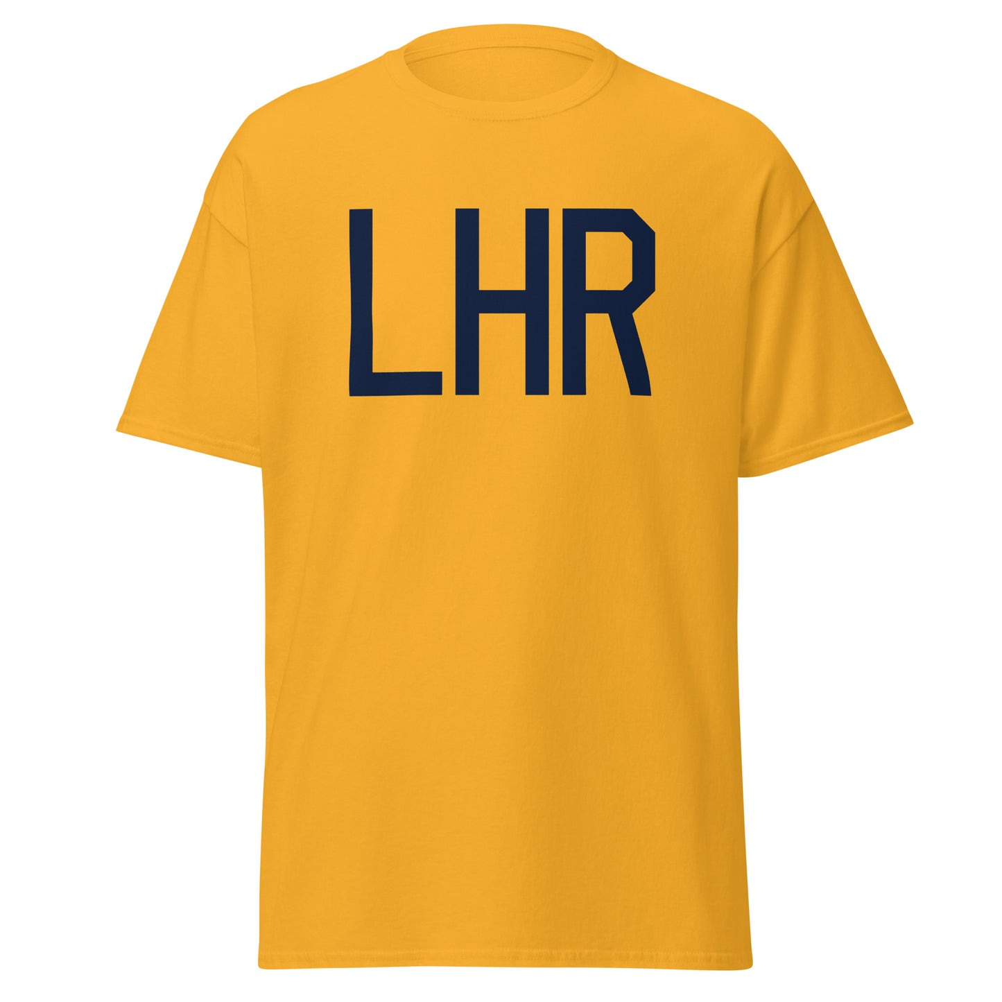 Aviation-Theme Men's T-Shirt - Navy Blue Graphic • LHR London • YHM Designs - Image 05