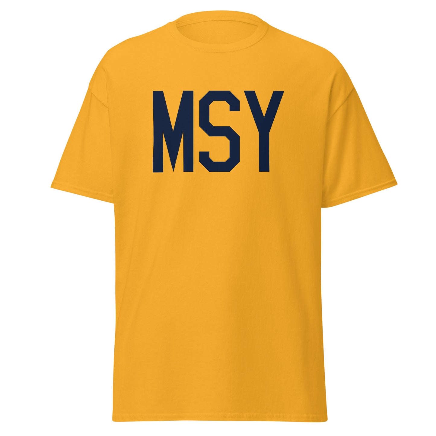 Aviation-Theme Men's T-Shirt - Navy Blue Graphic • MSY New Orleans • YHM Designs - Image 05