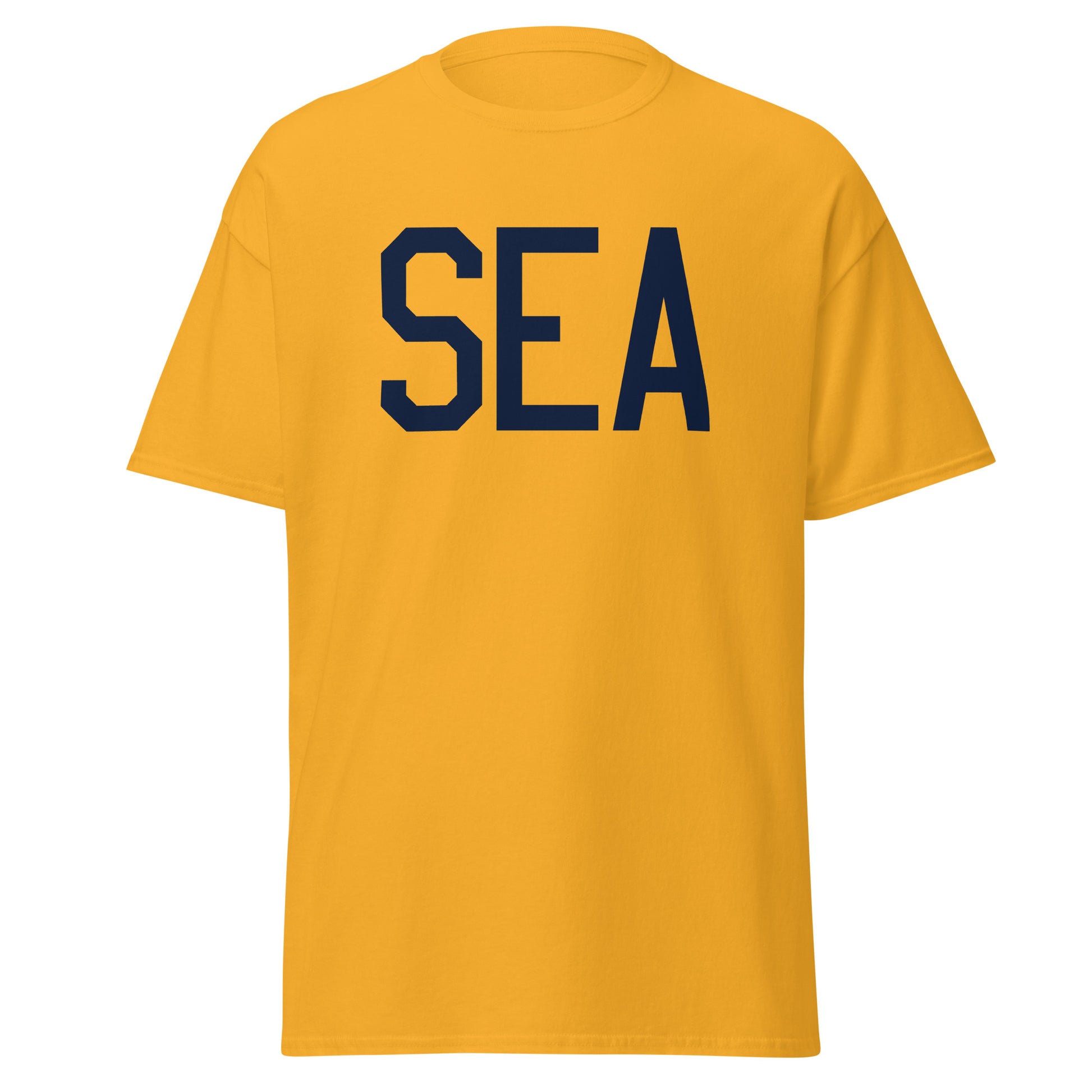 Aviation-Theme Men's T-Shirt - Navy Blue Graphic • SEA Seattle • YHM Designs - Image 05