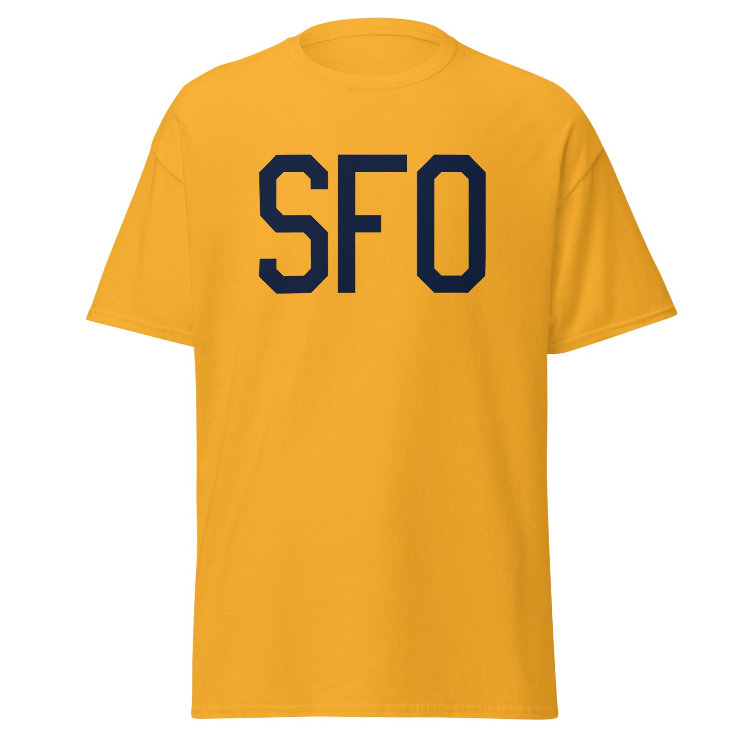 Aviation-Theme Men's T-Shirt - Navy Blue Graphic • SFO San Francisco • YHM Designs - Image 05