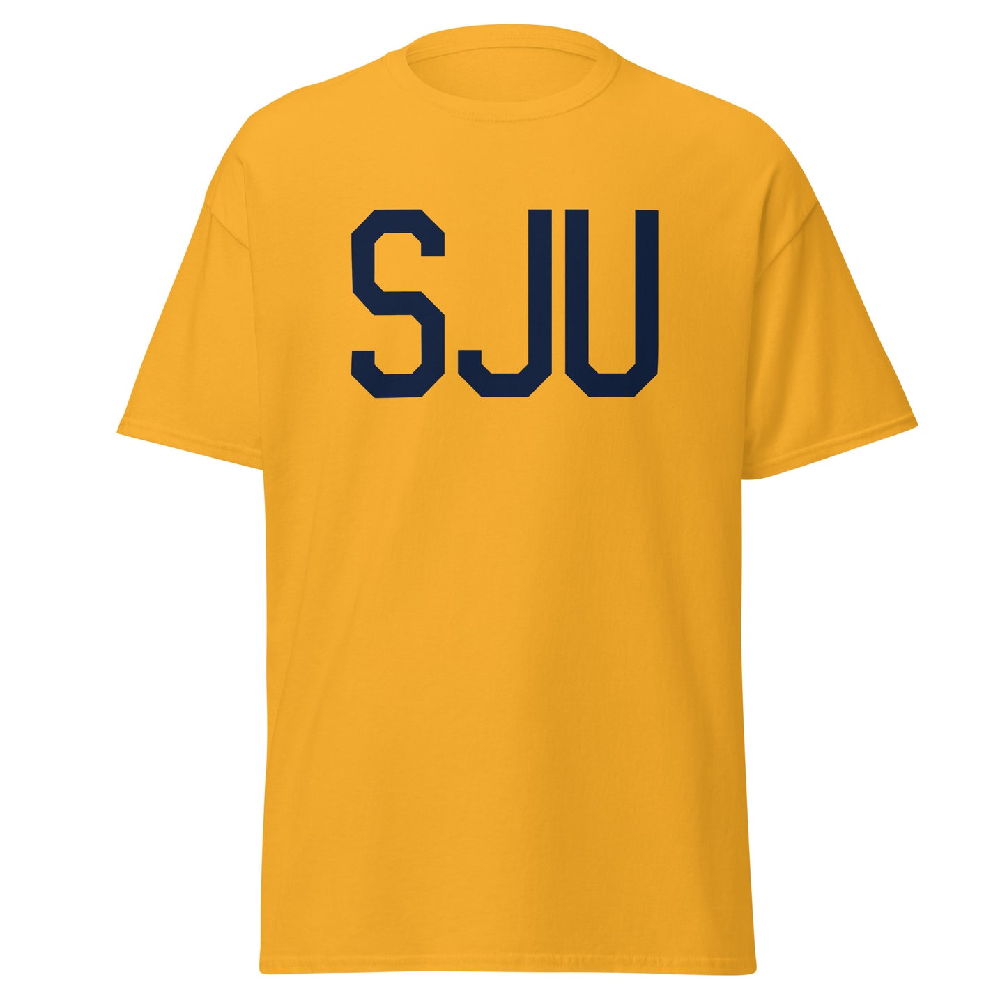 Aviation-Theme Men's T-Shirt - Navy Blue Graphic • SJU San Juan • YHM Designs - Image 05
