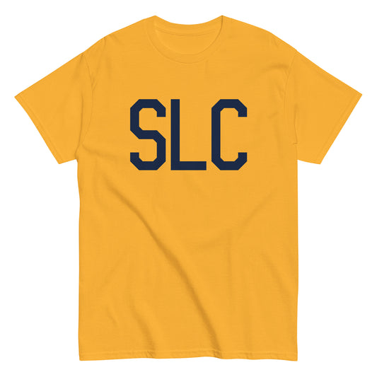 Aviation-Theme Men's T-Shirt - Navy Blue Graphic • SLC Salt Lake City • YHM Designs - Image 01