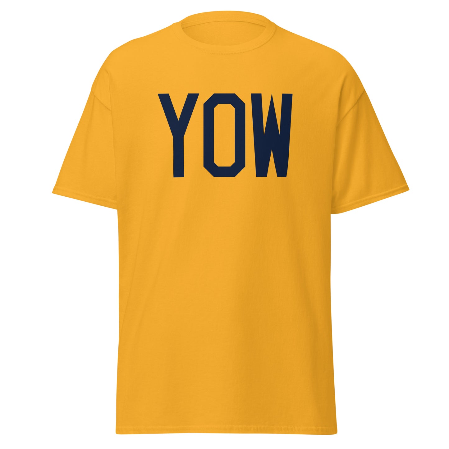YOW Ottawa Men's T-Shirt • Air Force Lettering in Navy Blue • YHM Designs - Image 05