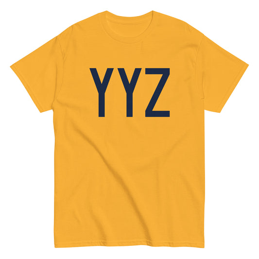 YYZ Toronto Men's T-Shirt • Air Force Lettering in Navy Blue • YHM Designs - Image 01