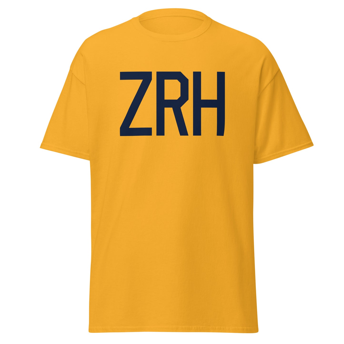 Aviation-Theme Men's T-Shirt - Navy Blue Graphic • ZRH Zurich • YHM Designs - Image 05