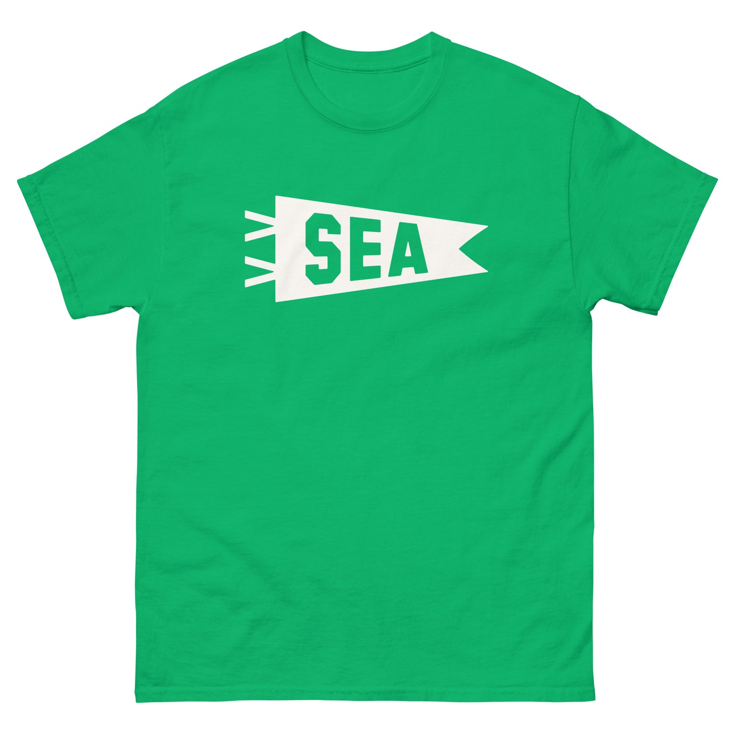 Airport Code Men's T-Shirt - White Graphic • SEA Seattle • YHM Designs - Image 01