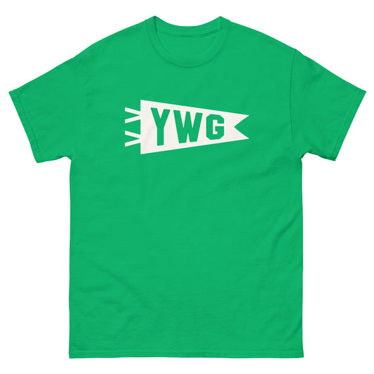 Airport Code Men's T-Shirt - White Graphic • YWG Winnipeg • YHM Designs - Image 01