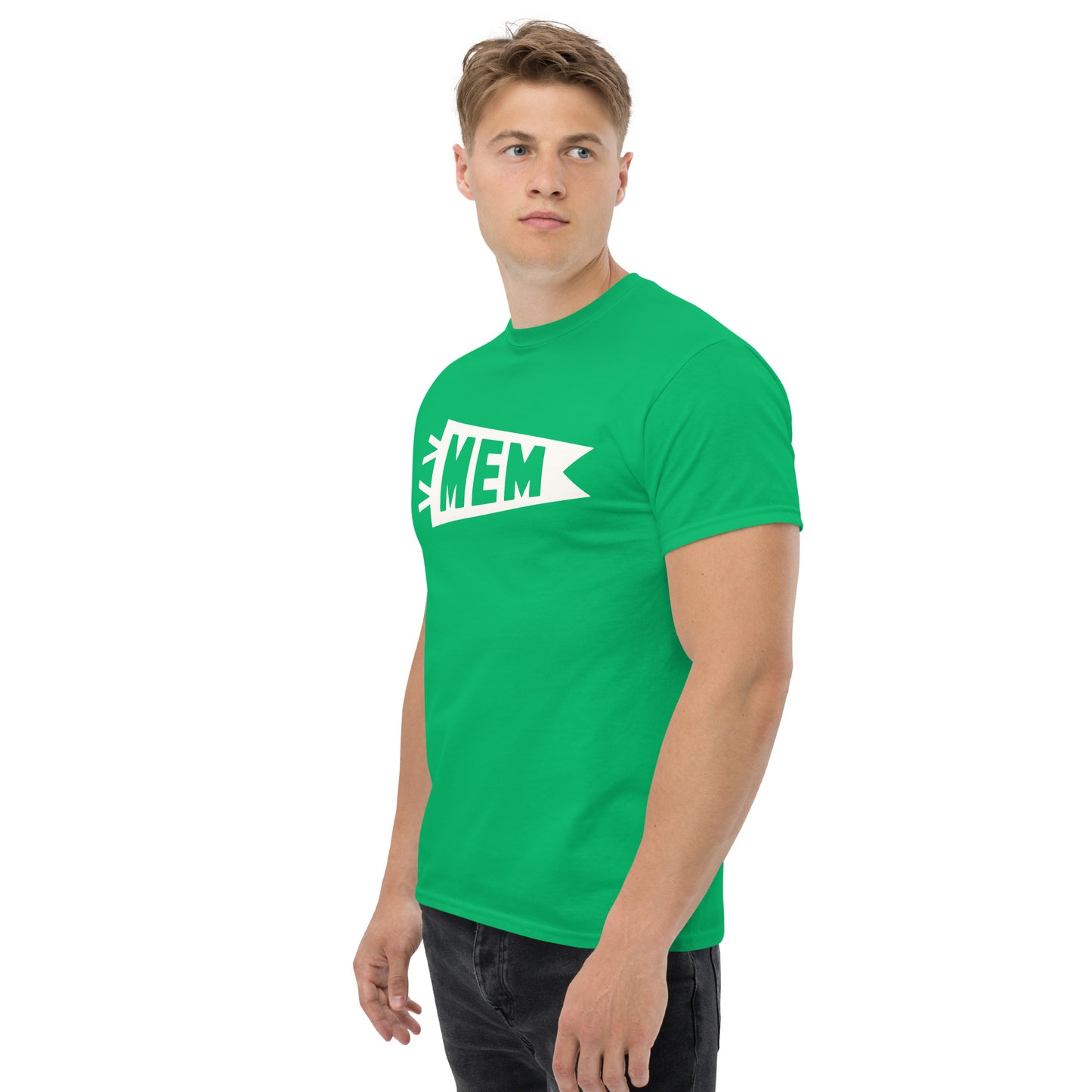 Airport Code Men's T-Shirt - White Graphic • MEM Memphis • YHM Designs - Image 05