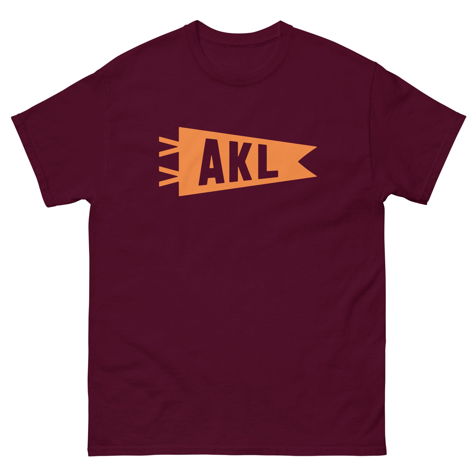AKL Auckland Men's T-Shirt • Banner Design in Orange • YHM Designs - Image 02