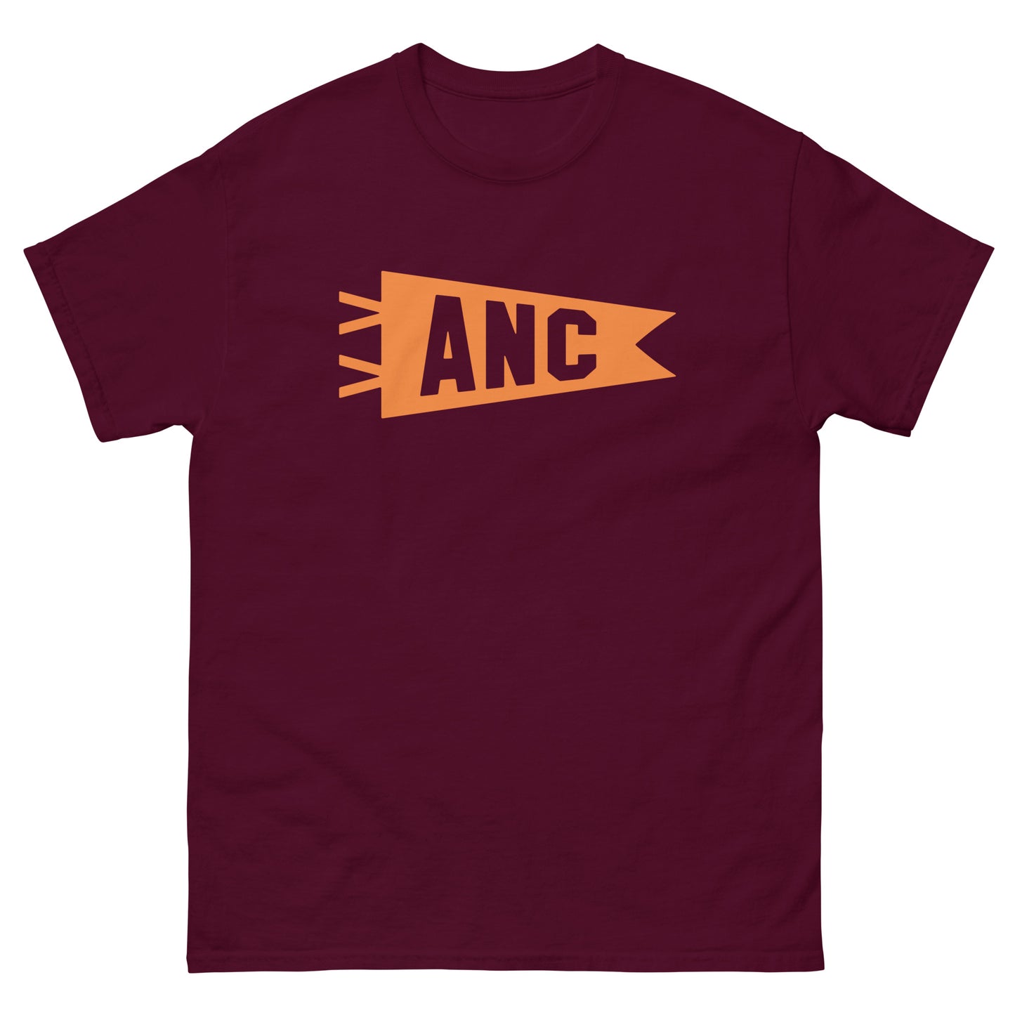 Airport Code Men's T-Shirt - Orange Graphic • ANC Anchorage • YHM Designs - Image 02