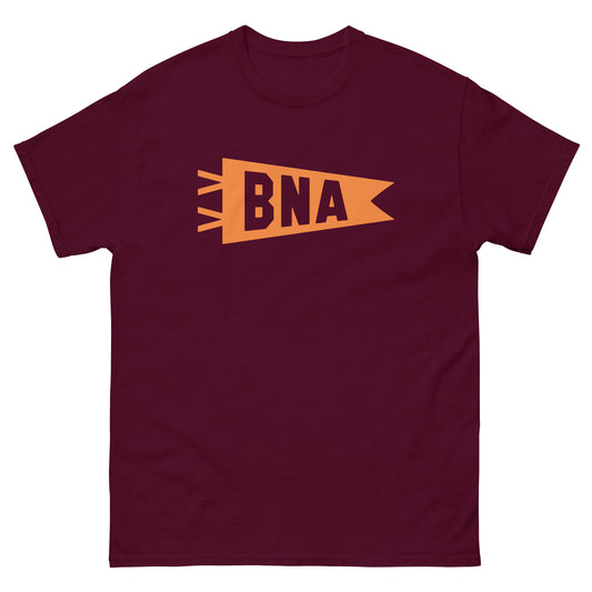 Airport Code Men's T-Shirt - Orange Graphic • BNA Nashville • YHM Designs - Image 02
