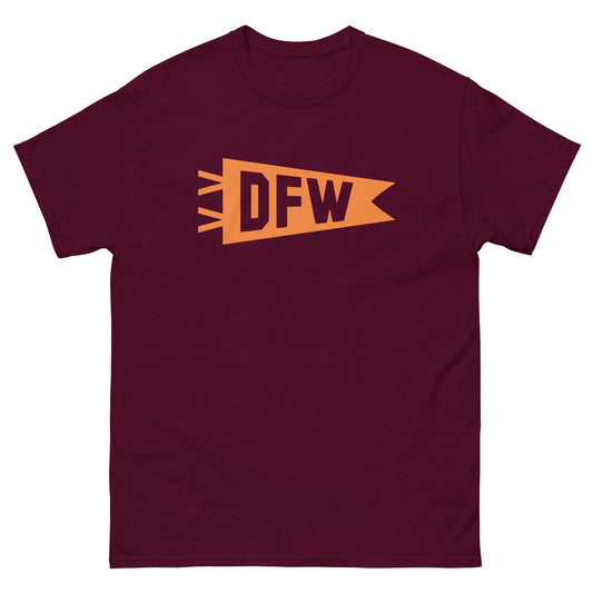 DFW Dallas Men's T-Shirt • Banner Design in Orange • YHM Designs - Image 02