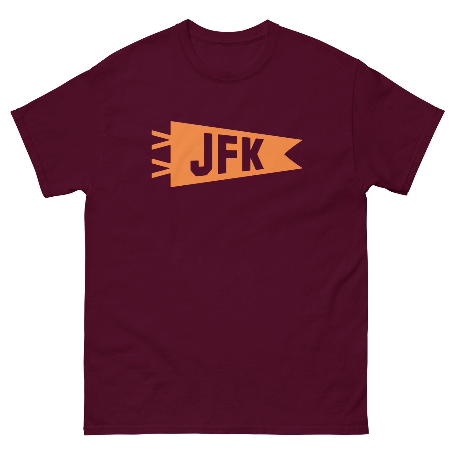 Airport Code Men's T-Shirt - Orange Graphic • JFK New York City • YHM Designs - Image 02