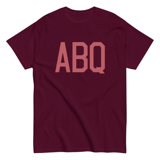 ABQ Albuquerque Men's T-Shirt • Air Force Lettering in Deep Pink • YHM Designs - Image 01